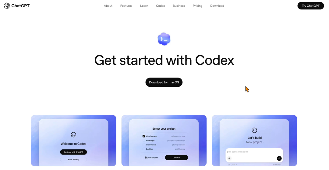 Codex 官方下载页面